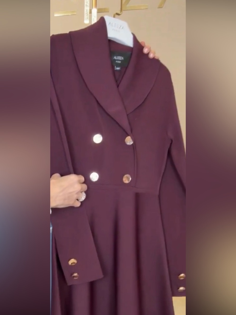 Aleeza Paris burgundy Chardonnay Dress